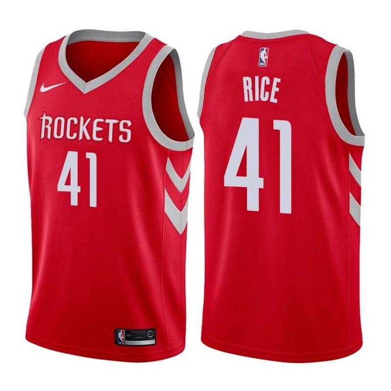 Red Classic Glen Rice Twill Basketball Jersey -Rockets #41 Rice Twill Jerseys, FREE SHIPPING