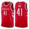 Red Classic Glen Rice Twill Basketball Jersey -Rockets #41 Rice Twill Jerseys, FREE SHIPPING