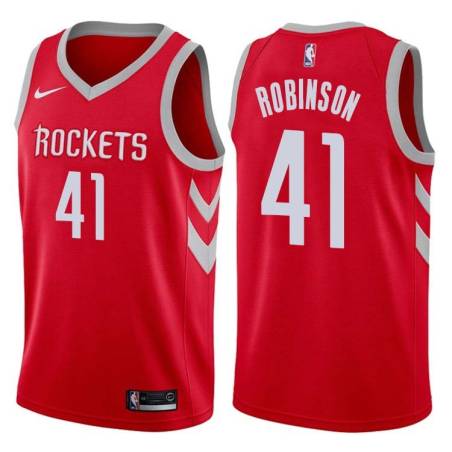 Red Classic Thomas Robinson Twill Basketball Jersey -Rockets #41 Robinson Twill Jerseys, FREE SHIPPING