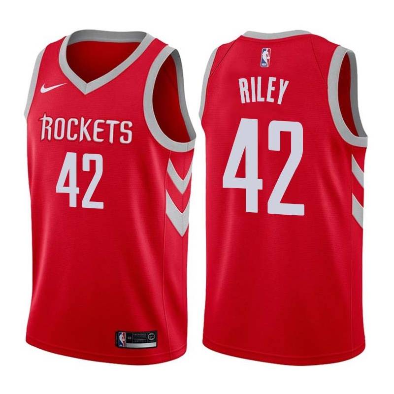 Red Classic Pat Riley Twill Basketball Jersey -Rockets #42 Riley Twill Jerseys, FREE SHIPPING