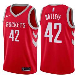 Red Classic Ed Ratleff Twill Basketball Jersey -Rockets #42 Ratleff Twill Jerseys, FREE SHIPPING