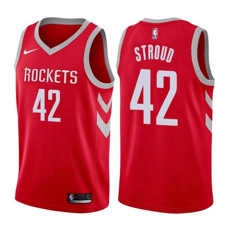 Red Classic John Stroud Twill Basketball Jersey -Rockets #42 Stroud Twill Jerseys, FREE SHIPPING