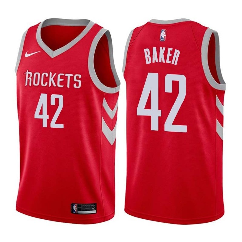 Red Classic Vin Baker Twill Basketball Jersey -Rockets #42 Baker Twill Jerseys, FREE SHIPPING