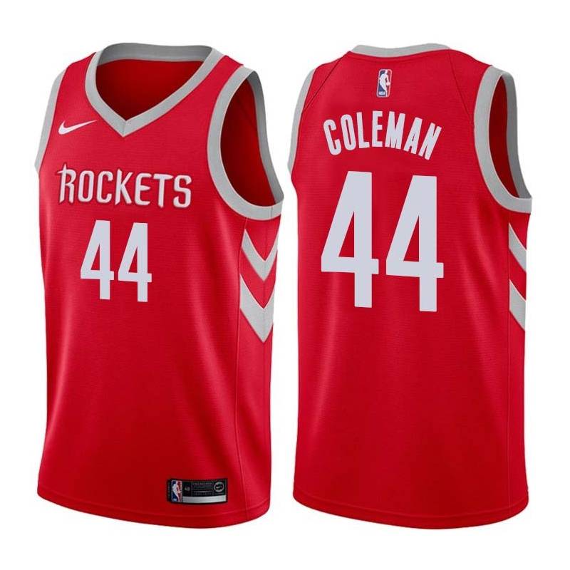 Red Classic E.C. Coleman Twill Basketball Jersey -Rockets #44 Coleman Twill Jerseys, FREE SHIPPING