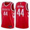 Red Classic E.C. Coleman Twill Basketball Jersey -Rockets #44 Coleman Twill Jerseys, FREE SHIPPING