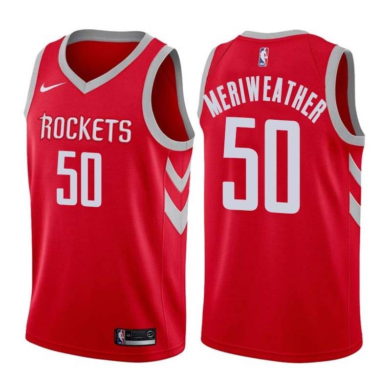 Red Classic Joe Meriweather Twill Basketball Jersey -Rockets #50 Meriweather Twill Jerseys, FREE SHIPPING