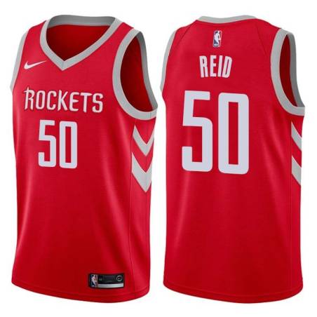 Red Classic Robert Reid Twill Basketball Jersey -Rockets #50 Reid Twill Jerseys, FREE SHIPPING