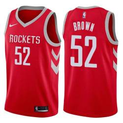 Red Classic Chucky Brown Twill Basketball Jersey -Rockets #52 Brown Twill Jerseys, FREE SHIPPING