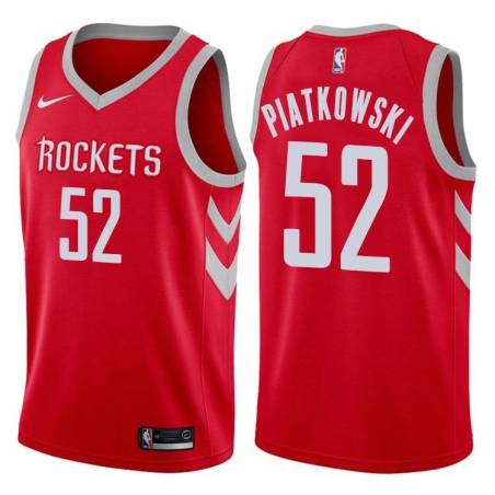 Red Classic Eric Piatkowski Twill Basketball Jersey -Rockets #52 Piatkowski Twill Jerseys, FREE SHIPPING