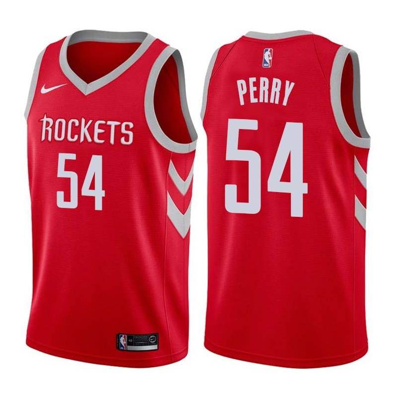 Red Classic Curtis Perry Twill Basketball Jersey -Rockets #54 Perry Twill Jerseys, FREE SHIPPING