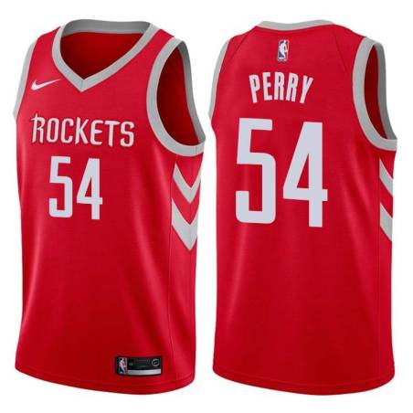 Red Classic Curtis Perry Twill Basketball Jersey -Rockets #54 Perry Twill Jerseys, FREE SHIPPING