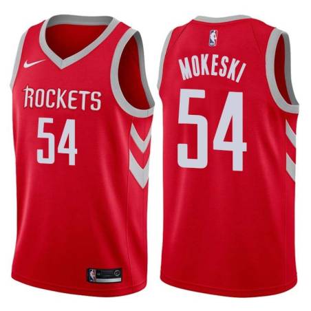 Red Classic Paul Mokeski Twill Basketball Jersey -Rockets #54 Mokeski Twill Jerseys, FREE SHIPPING