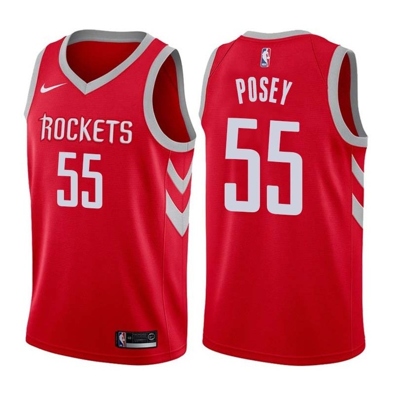 Red Classic James Posey Twill Basketball Jersey -Rockets #55 Posey Twill Jerseys, FREE SHIPPING