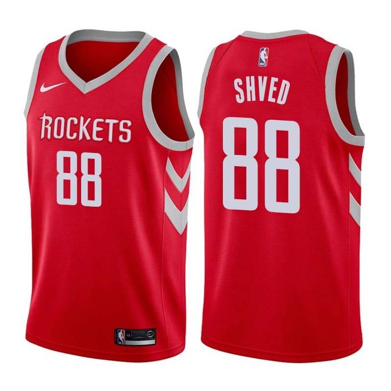 Red Classic Alexey Shved Twill Basketball Jersey -Rockets #88 Shved Twill Jerseys, FREE SHIPPING