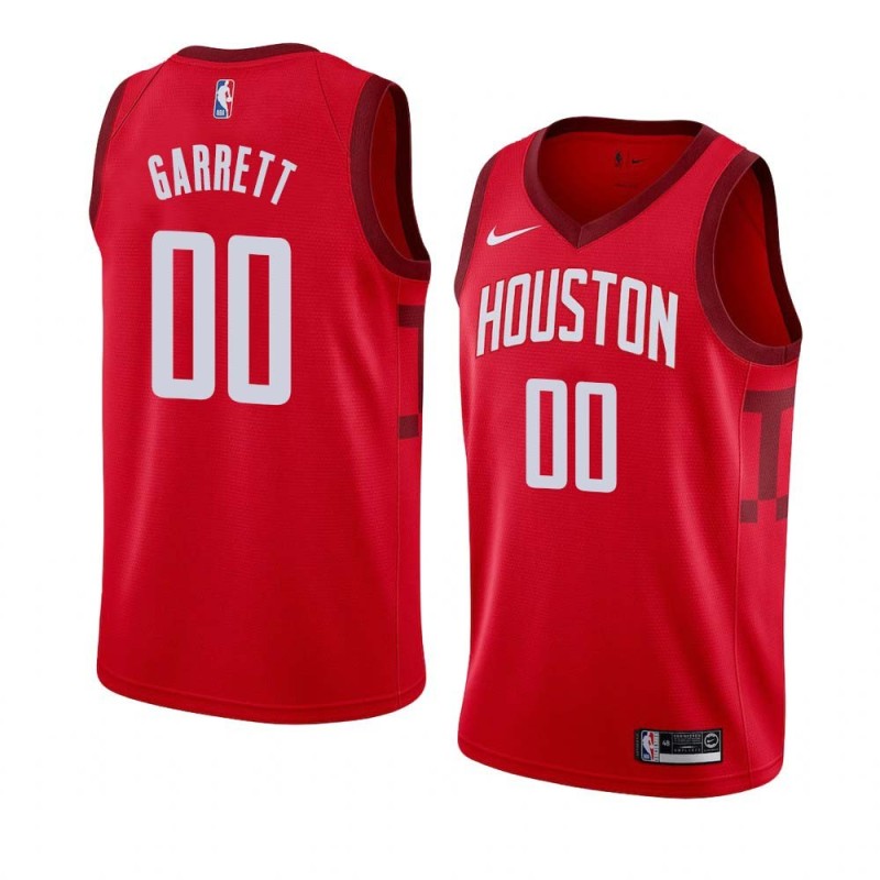 Red_Earned Calvin Garrett Twill Basketball Jersey -Rockets #00 Garrett Twill Jerseys, FREE SHIPPING