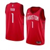 Red_Earned Phil Ford Twill Basketball Jersey -Rockets #1 Ford Twill Jerseys, FREE SHIPPING