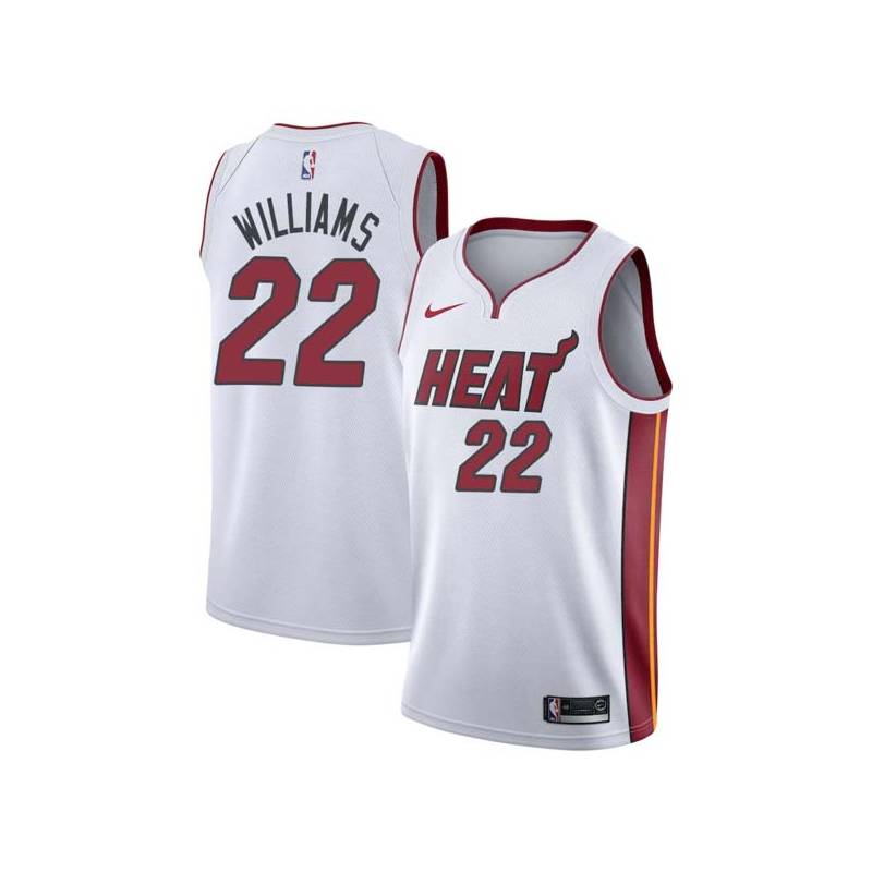 White Derrick Williams Twill Basketball Jersey -Heat #22 Williams Twill Jerseys, FREE SHIPPING