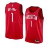 Red_Earned Tracy McGrady Twill Basketball Jersey -Rockets #1 McGrady Twill Jerseys, FREE SHIPPING