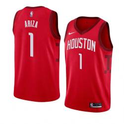 Red_Earned Trevor Ariza Twill Basketball Jersey -Rockets #1 Ariza Twill Jerseys, FREE SHIPPING