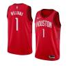 Red_Earned Terrence Williams Twill Basketball Jersey -Rockets #1 Williams Twill Jerseys, FREE SHIPPING