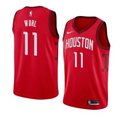 Red_Earned Dave Wohl Twill Basketball Jersey -Rockets #11 Wohl Twill Jerseys, FREE SHIPPING