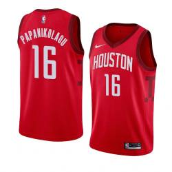 Red_Earned Kostas Papanikolaou Twill Basketball Jersey -Rockets #16 Papanikolaou Twill Jerseys, FREE SHIPPING