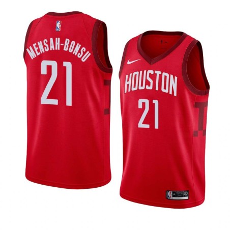 Red_Earned Pops Mensah-Bonsu Twill Basketball Jersey -Rockets #21 Mensah-Bonsu Twill Jerseys, FREE SHIPPING