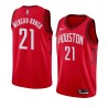 Red_Earned Pops Mensah-Bonsu Twill Basketball Jersey -Rockets #21 Mensah-Bonsu Twill Jerseys, FREE SHIPPING