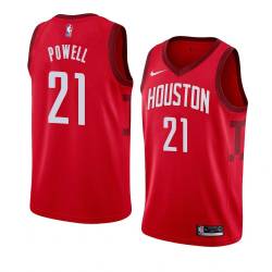 Red_Earned Josh Powell Twill Basketball Jersey -Rockets #21 Powell Twill Jerseys, FREE SHIPPING