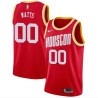 Red_Throwback Slick Watts Twill Basketball Jersey -Rockets #00 Watts Twill Jerseys, FREE SHIPPING