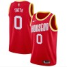 Red_Throwback Greg Smith Twill Basketball Jersey -Rockets #0 Smith Twill Jerseys, FREE SHIPPING