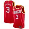 Red_Throwback Derrick Chievous Twill Basketball Jersey -Rockets #3 Chievous Twill Jerseys, FREE SHIPPING