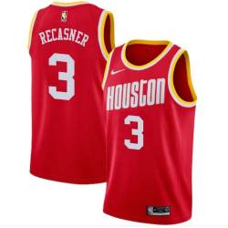 Red_Throwback Eldridge Recasner Twill Basketball Jersey -Rockets #3 Recasner Twill Jerseys, FREE SHIPPING