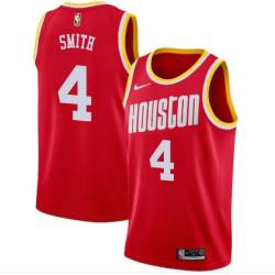 Red_Throwback Greg Smith Twill Basketball Jersey -Rockets #4 Smith Twill Jerseys, FREE SHIPPING