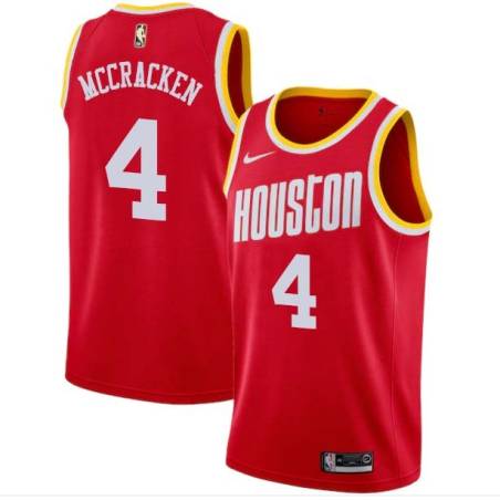 Red_Throwback Paul McCracken Twill Basketball Jersey -Rockets #4 McCracken Twill Jerseys, FREE SHIPPING