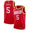 Red_Throwback Billy Paultz Twill Basketball Jersey -Rockets #5 Paultz Twill Jerseys, FREE SHIPPING