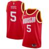 Red_Throwback Dave Feitl Twill Basketball Jersey -Rockets #5 Feitl Twill Jerseys, FREE SHIPPING
