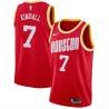 Red_Throwback Toby Kimball Twill Basketball Jersey -Rockets #7 Kimball Twill Jerseys, FREE SHIPPING