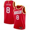 Red_Throwback Jermaine Taylor Twill Basketball Jersey -Rockets #8 Taylor Twill Jerseys, FREE SHIPPING