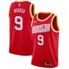 Red_Throwback Melvin Booker Twill Basketball Jersey -Rockets #9 Booker Twill Jerseys, FREE SHIPPING