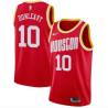 Red_Throwback Mike Dunleavy Twill Basketball Jersey -Rockets #10 Dunleavy Twill Jerseys, FREE SHIPPING