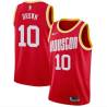 Red_Throwback Tierre Brown Twill Basketball Jersey -Rockets #10 Brown Twill Jerseys, FREE SHIPPING