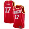 Red_Throwback Charlie Ward Twill Basketball Jersey -Rockets #17 Ward Twill Jerseys, FREE SHIPPING