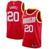 Red_Throwback Dave Gambee Twill Basketball Jersey -Rockets #20 Gambee Twill Jerseys, FREE SHIPPING