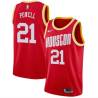 Red_Throwback Josh Powell Twill Basketball Jersey -Rockets #21 Powell Twill Jerseys, FREE SHIPPING