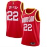 Red_Throwback Clyde Drexler Twill Basketball Jersey -Rockets #22 Drexler Twill Jerseys, FREE SHIPPING