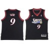 Black Throwback Dario Saric Twill Basketball Jersey -76ers #9 Saric Twill Jerseys, FREE SHIPPING