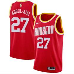 Red_Throwback Zaid Abdul-Aziz Twill Basketball Jersey -Rockets #27 Abdul-Aziz Twill Jerseys, FREE SHIPPING