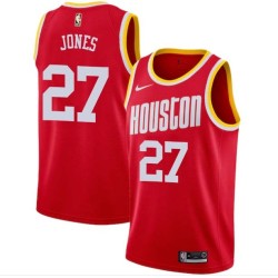 Red_Throwback Charles Jones Twill Basketball Jersey -Rockets #27 Jones Twill Jerseys, FREE SHIPPING