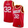 Red_Throwback Lewis Lloyd Twill Basketball Jersey -Rockets #32 Lloyd Twill Jerseys, FREE SHIPPING